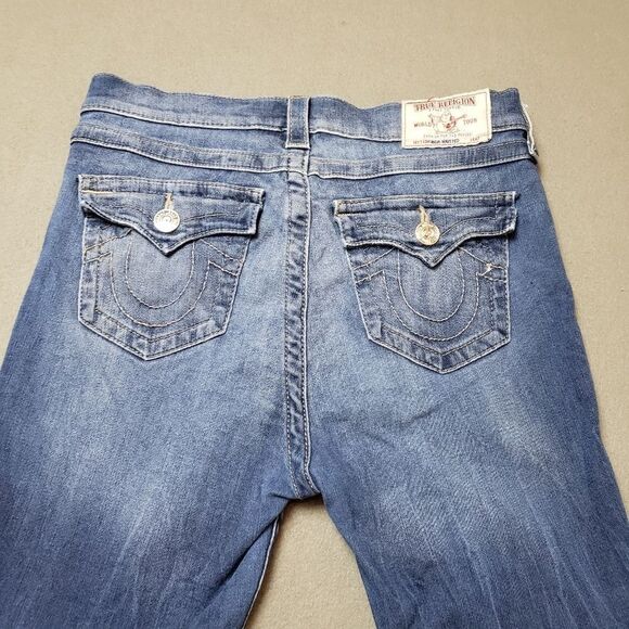 True Religion High Rise super skinny flap pocket distressed / destroyed Jeans - Picture 3 of 16